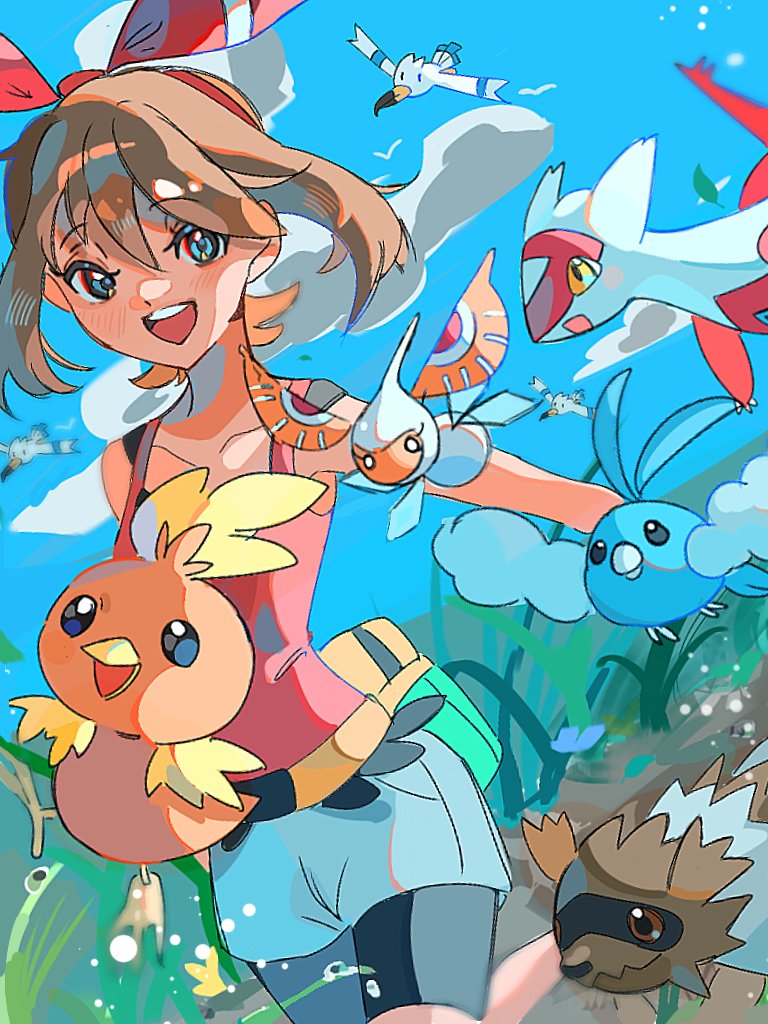 may, torchic, latias, wingull, swablu, and 2 more (pokemon and 1 more) drawn by hami_(3hm6gebdf619771)