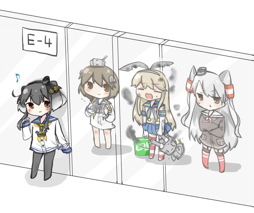 shimakaze, amatsukaze, yukikaze, rensouhou-chan, and tokitsukaze (kantai collection and 1 more) drawn by tsuchihara_ai