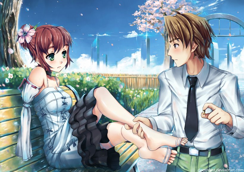 tezuka rin and nakai hisao (katawa shoujo) drawn by softmode