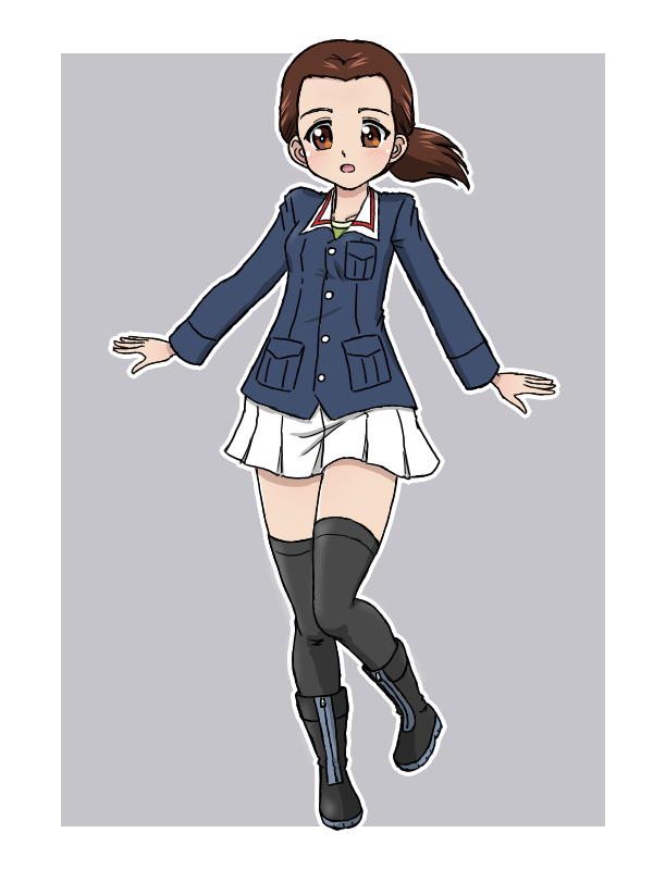 takebe saori, kayano ai, and tami (girls und panzer) drawn by takahashi_kurage