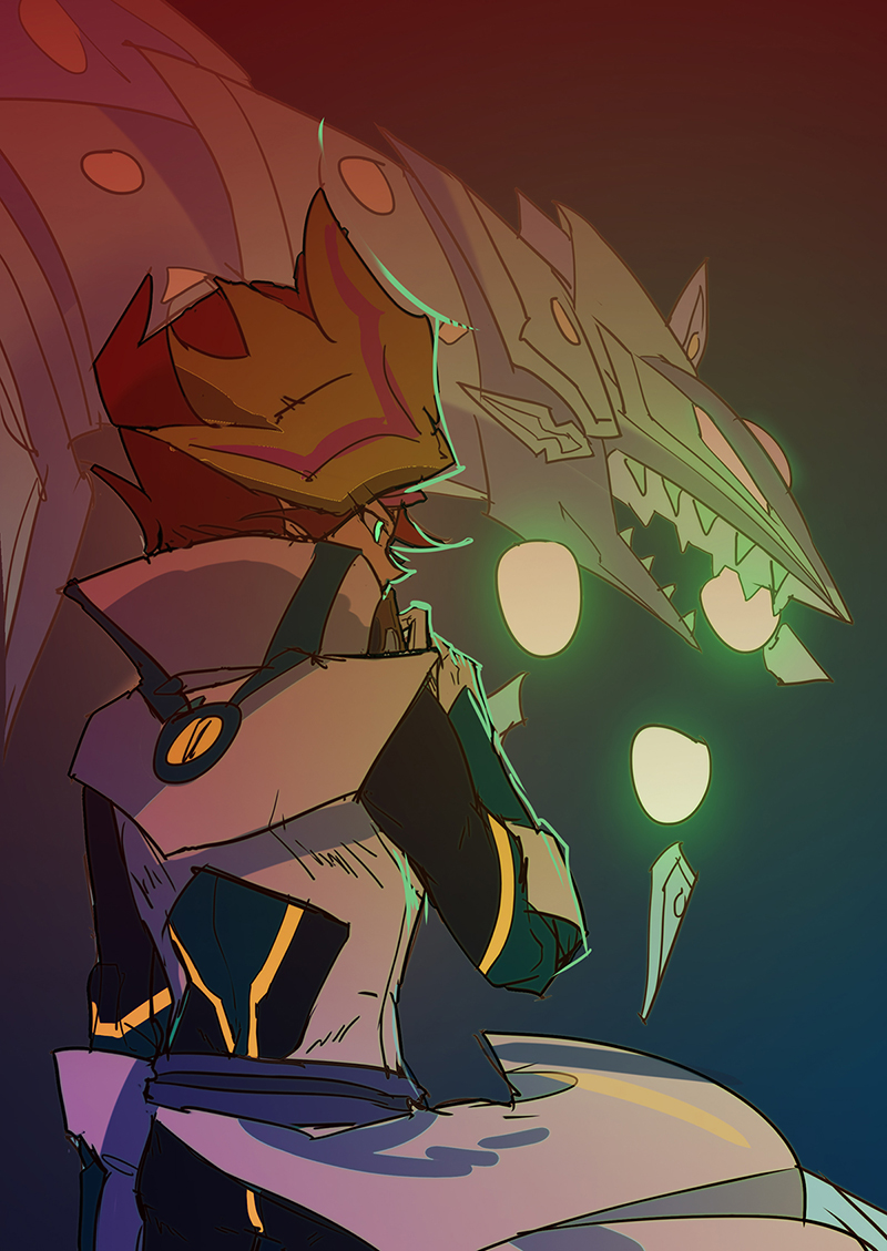 fujiki yusaku, playmaker, and cracking dragon (yu-gi-oh! and 1 more) drawn by diffeng_cn