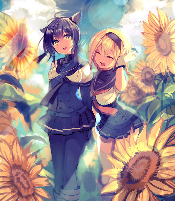 hatsuzuki and teruzuki (kantai collection) drawn by cis_(carcharias)