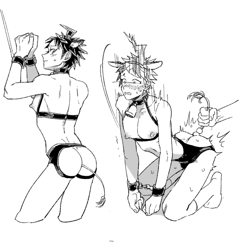 hinata hajime (danganronpa and 1 more) drawn by uurin