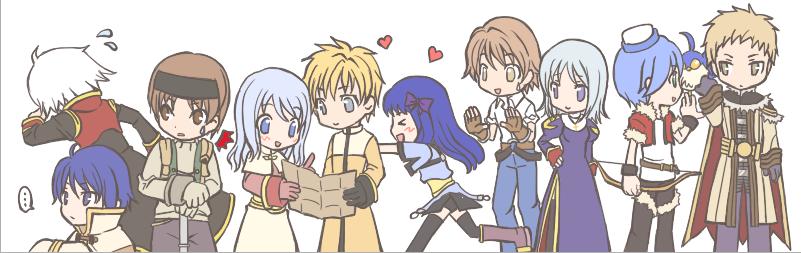 priest, acolyte, alchemist, mage, merchant, and 4 more (ragnarok online) drawn by hiruankou