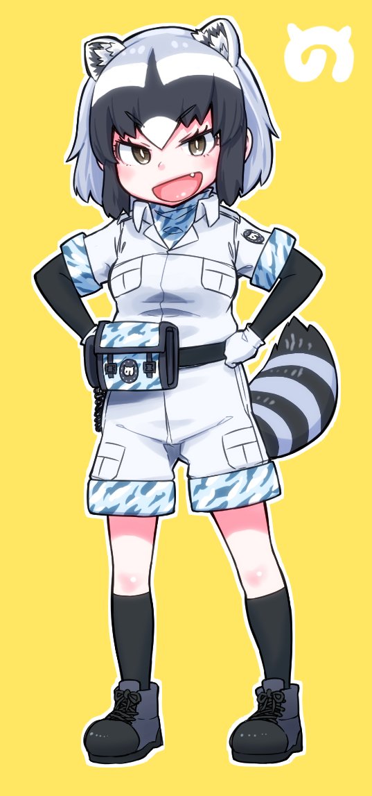 common raccoon and mirai (kemono friends) drawn by chijimi_(kr_act)