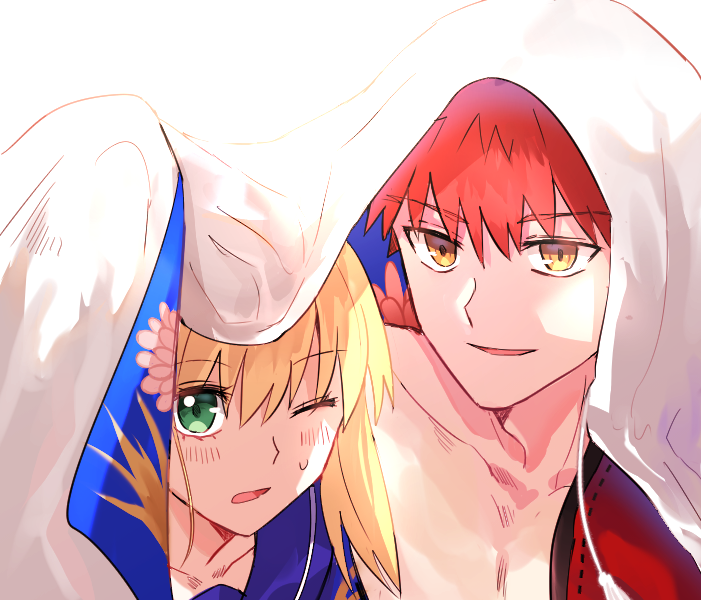 artoria pendragon, saber, emiya shirou, senji muramasa, and master artoria (fate and 3 more) drawn by appleale19