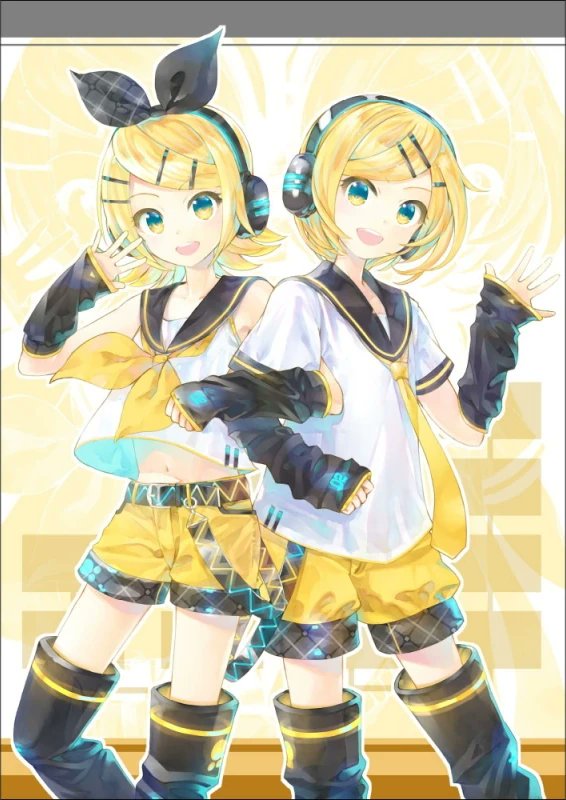 kagamine rin and kagamine len (vocaloid) drawn by kei_(keigarou)
