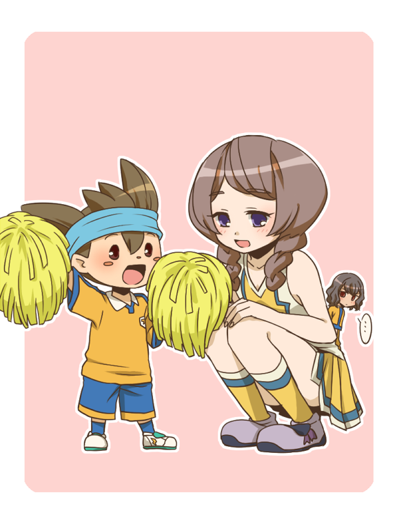 shindou takuto, yamana akane, and nishizono shinsuke (inazuma eleven and 1 more) drawn by izumi_kikaku