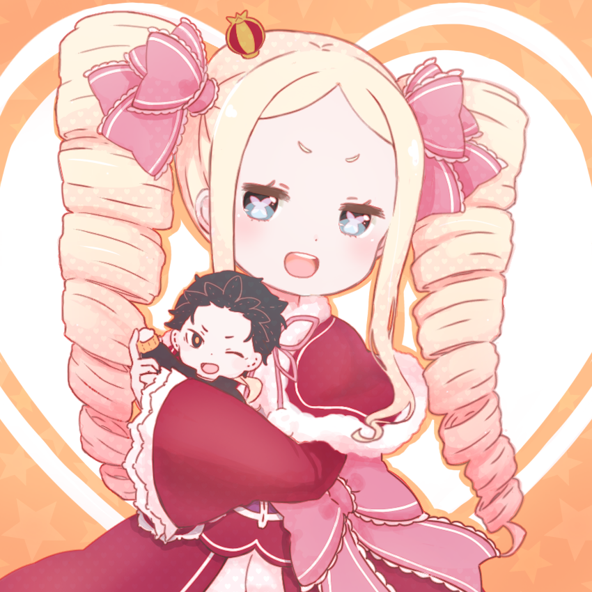 natsuki subaru and beatrice (re:zero kara hajimeru isekai seikatsu) drawn by nasunasuvenus