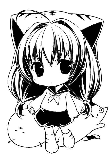 puchiko, gema, and hokke mirin (di gi charat) drawn by kosumo