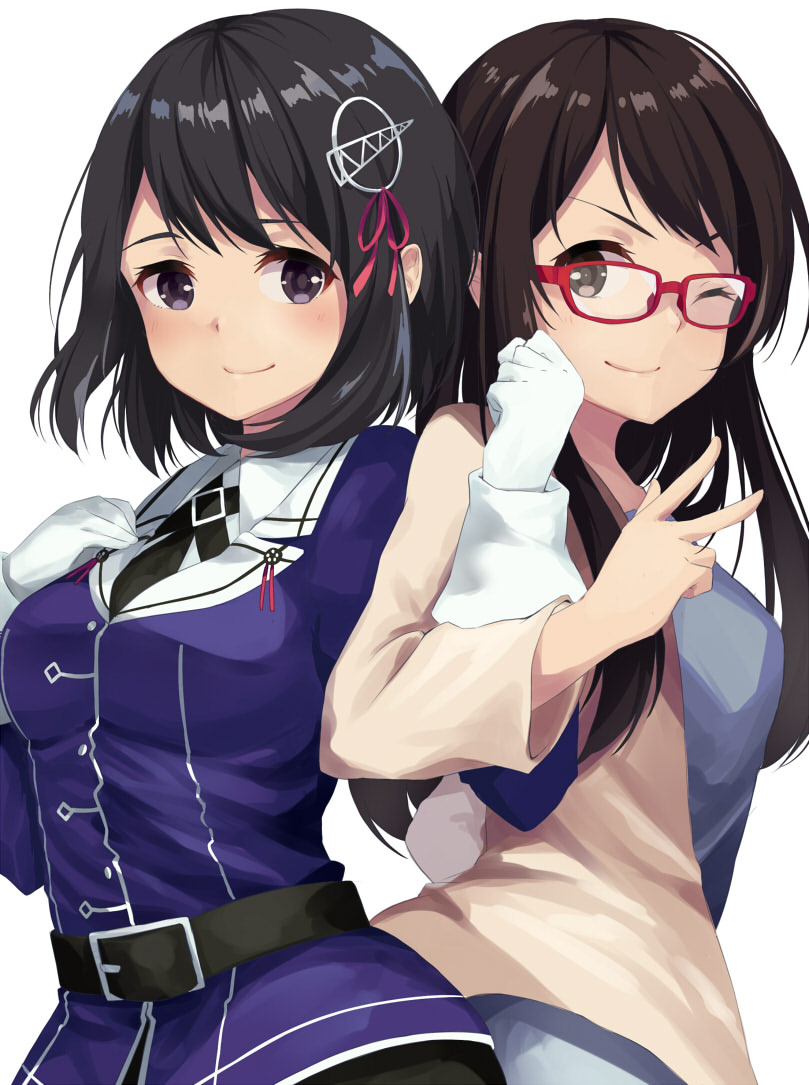 haguro and taneda risa (kantai collection) drawn by chiiririn