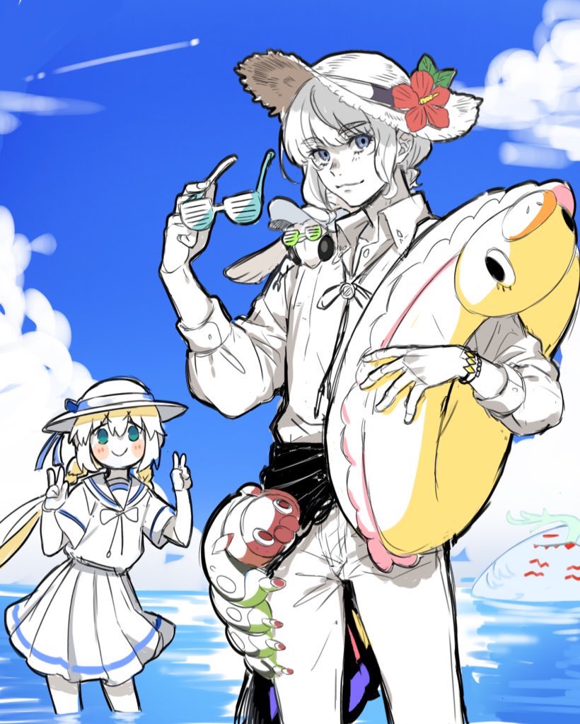 artoria pendragon, artoria caster, oberon, and cernunnos (fate and 1 more) drawn by ohana_(tarao38_sannma)