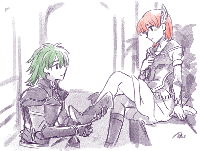 priscilla and heath (fire emblem and 1 more) drawn by batoson54