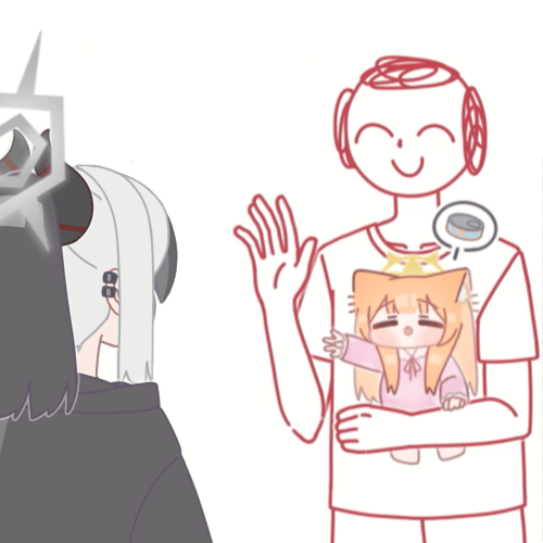 sensei, doodle sensei, mari, and kayoko (blue archive) drawn by horuhara
