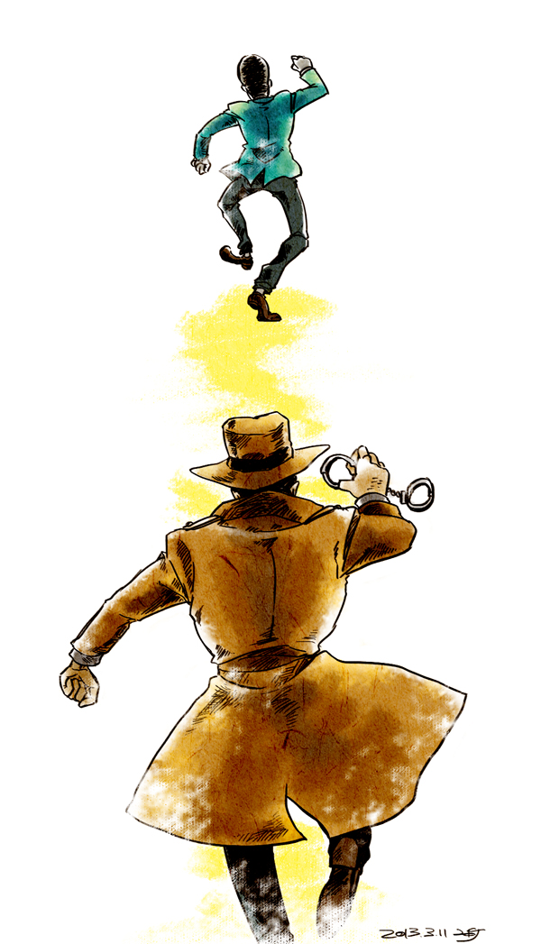 arsene lupin iii, zenigata kouichi, naya gorou, and yamada yasuo (lupin iii) drawn by yukichi_nandana