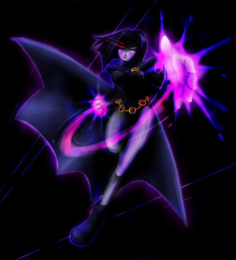 raven (dc comics and 1 more) drawn by ladama