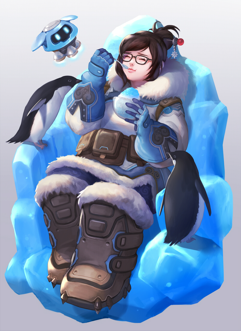 mei and snowball (overwatch and 1 more) drawn by hage2013