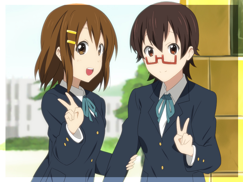 hirasawa yui and manabe nodoka (k-on!) drawn by ikari_manatsu