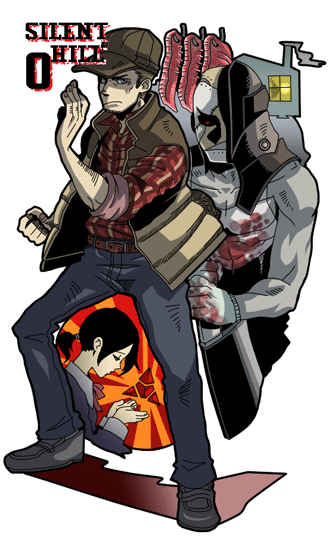 alessa gillespie, travis o' grady, and the butcher (silent hill and 1 more)