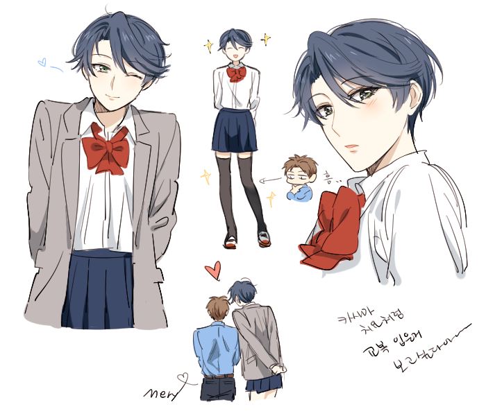 kashima yuu and hori masayuki (gekkan shoujo nozaki-kun) drawn by mery_(yangmalgage)