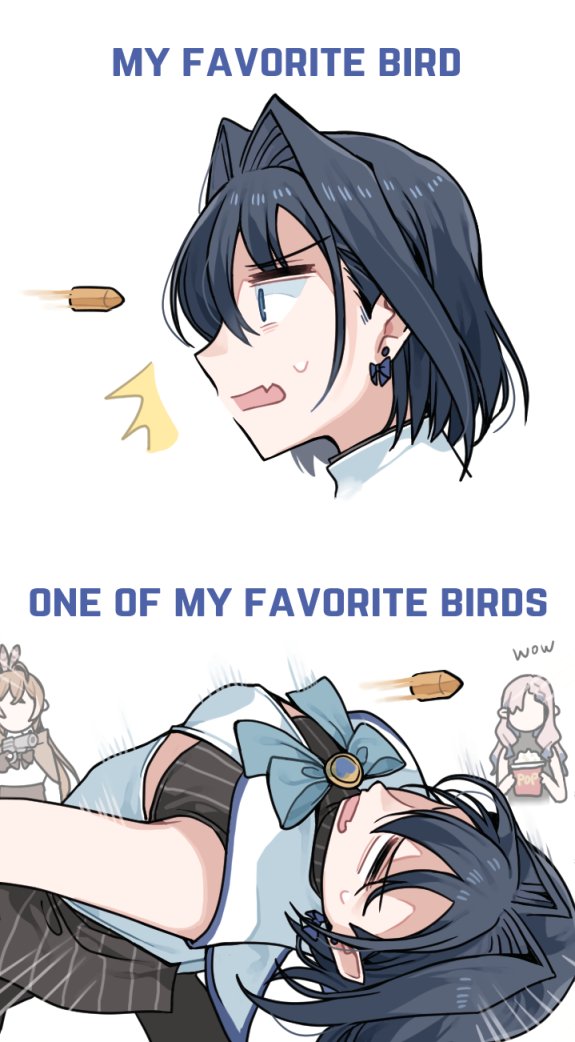 ouro kronii, nanashi mumei, and pavolia reine (hololive and 2 more) drawn by clipe