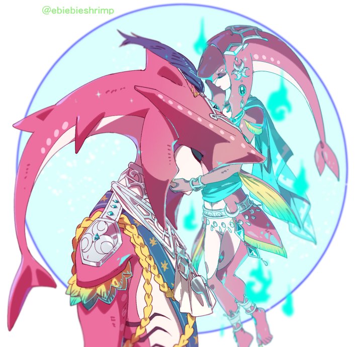 mipha and sidon (the legend of zelda and 1 more) drawn by shuri_(84k)