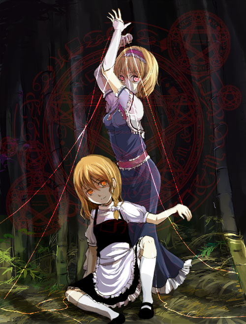 kirisame marisa and alice margatroid (touhou) drawn by mathnote