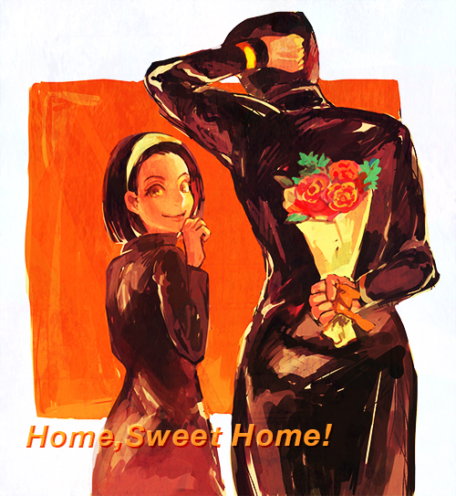 higashikata josuke and higashikata tomoko (jojo no kimyou na bouken and 1 more) drawn by iu