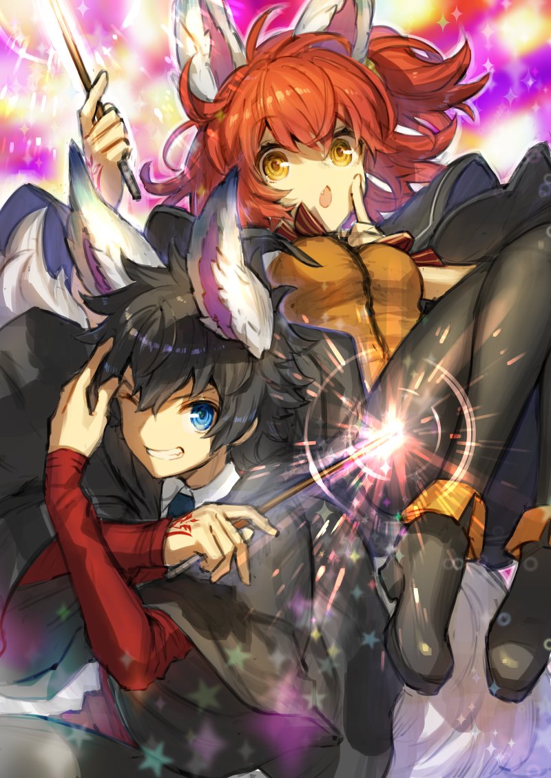 fujimaru ritsuka and fou (fate and 1 more) drawn by routo