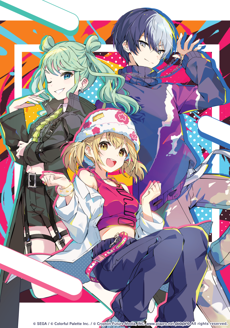 hatsune miku, aoyagi touya, azusawa kohane, and vivid bad squad miku (vocaloid and 2 more) drawn by yuhi_(hssh_6)