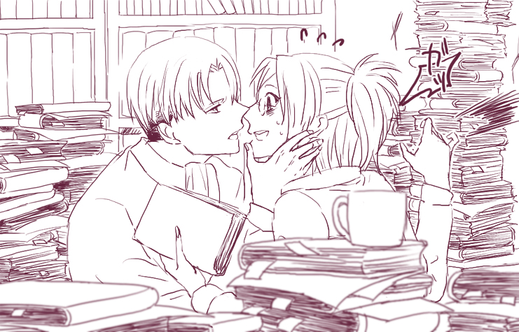 levi and hange zoe (shingeki no kyojin) drawn by noah_(livas)
