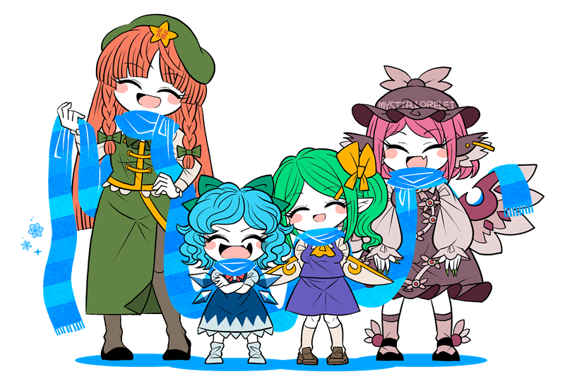 cirno, hong meiling, mystia lorelei, and daiyousei (touhou) drawn by yt_(wai-tei)