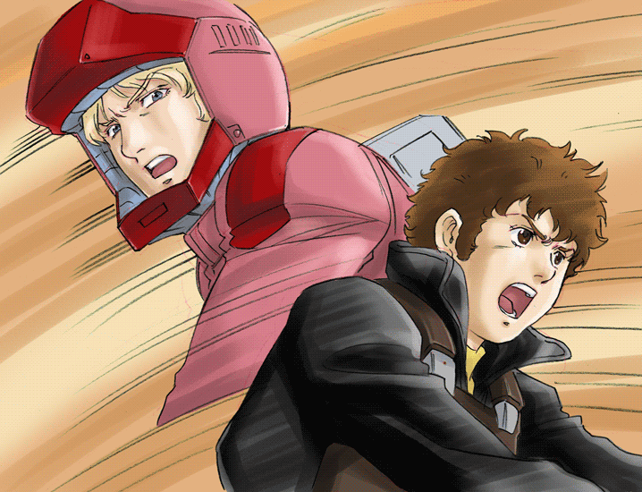 amuro ray and quattro bajeena (gundam and 1 more) drawn by oriharucon