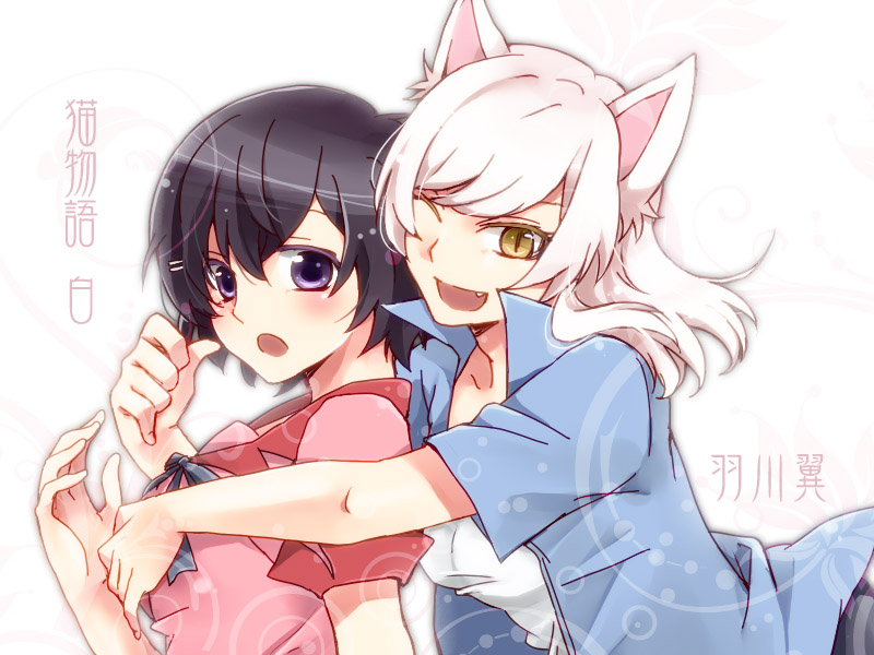 hanekawa tsubasa and black hanekawa (monogatari) drawn by shima_riu