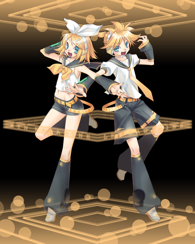 kagamine rin and kagamine len (vocaloid) drawn by mitake_eil