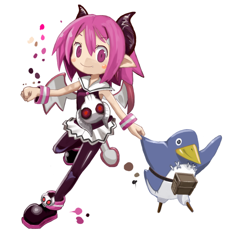 prinny and raspberyl (disgaea and 1 more) drawn by poponaref