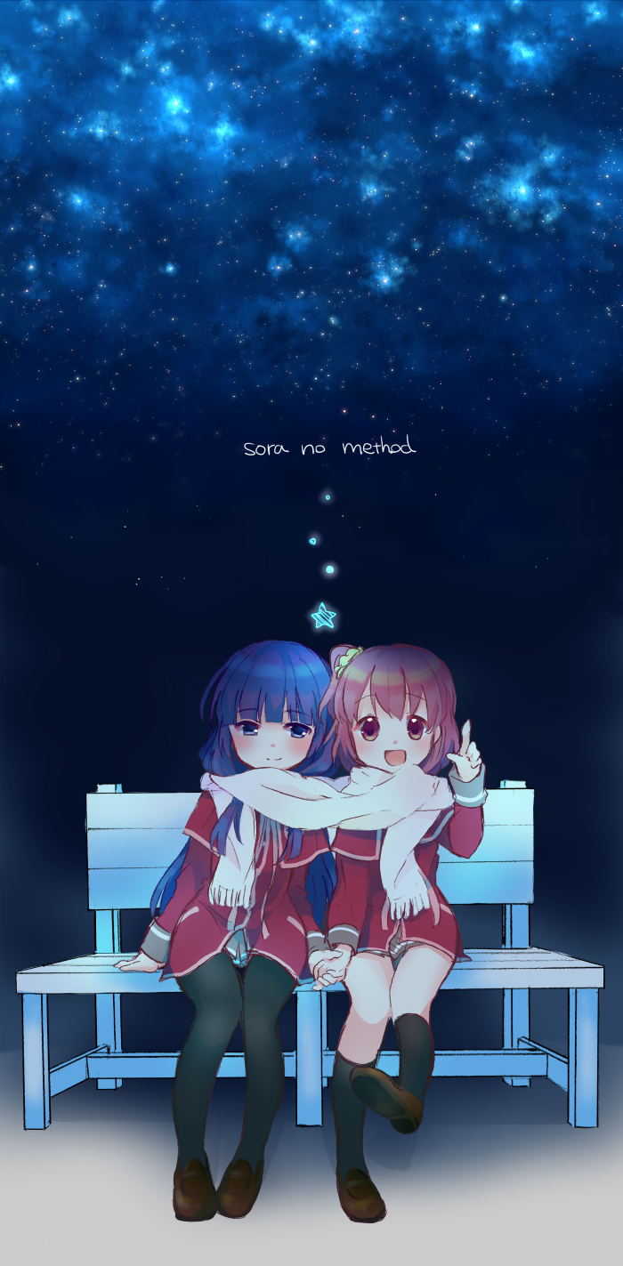 komiya nonoka and togawa shione (sora no method) drawn by tarabagani