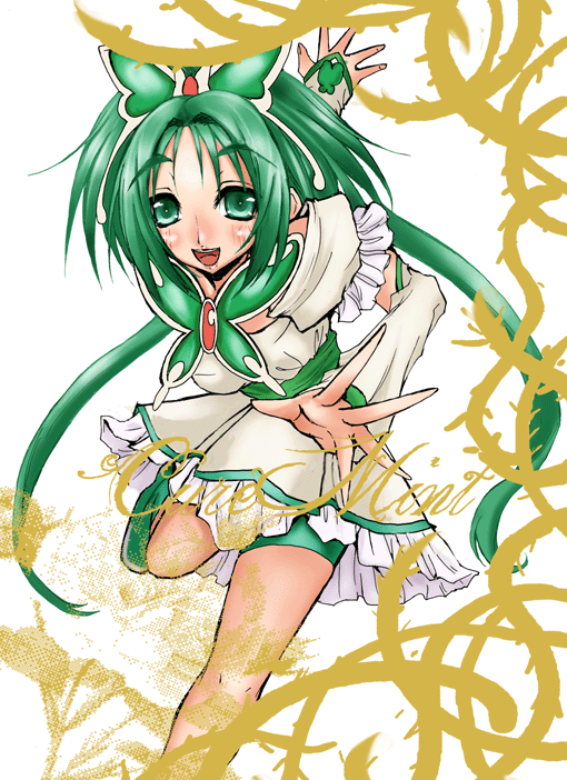 akimoto komachi and cure mint (precure and 1 more) drawn by beni