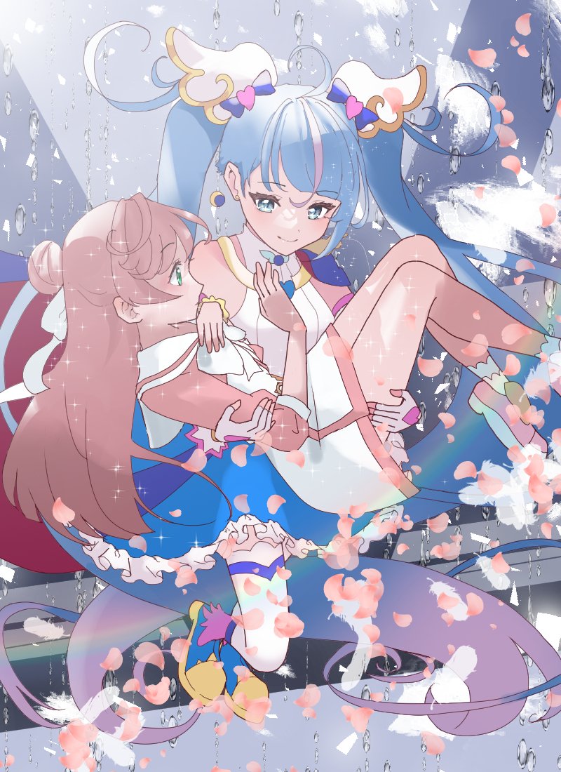 sora harewataru, nijigaoka mashiro, and cure sky (precure and 1 more) drawn by natadekoko_(nata_hfa)