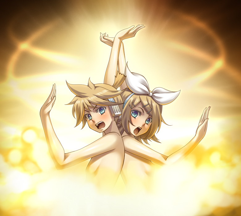 kagamine rin and kagamine len (vocaloid and 2 more) drawn by terumii