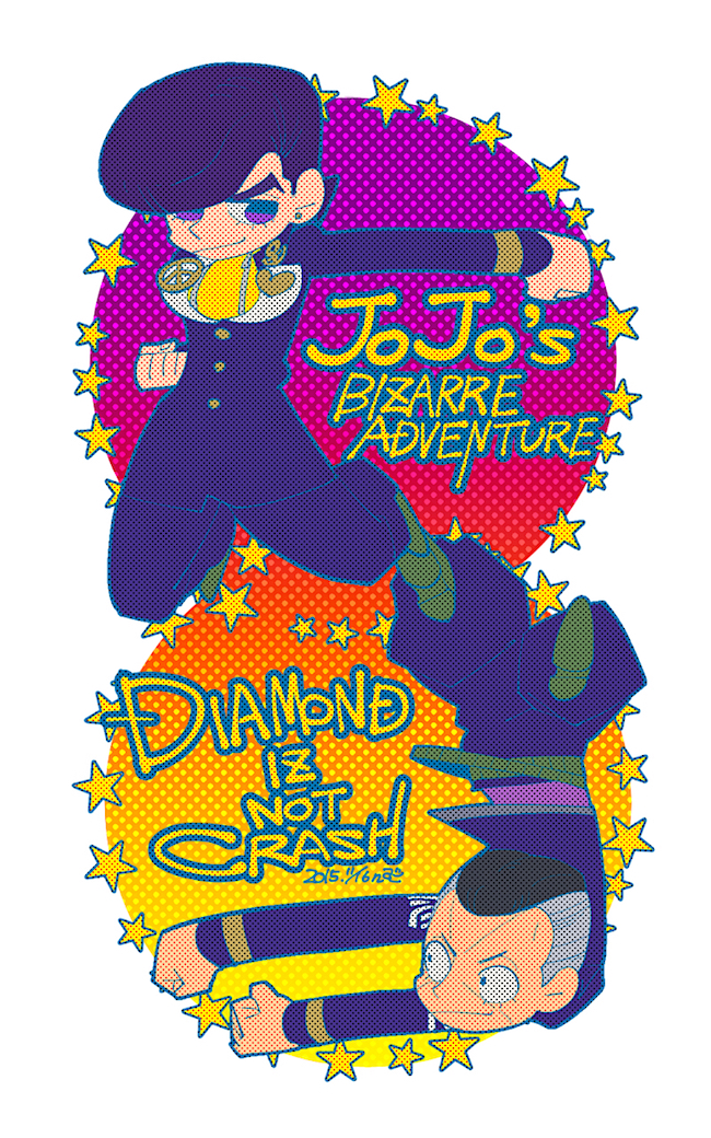 higashikata josuke and nijimura okuyasu (jojo no kimyou na bouken and 1 more) drawn by nishiyama_(whatsoy)