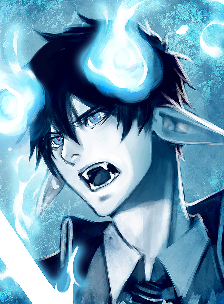 okumura rin (ao no exorcist) drawn by yaichino