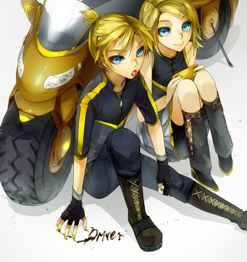 kagamine rin and kagamine len (vocaloid) drawn by aonoe and matsunaka_hiro