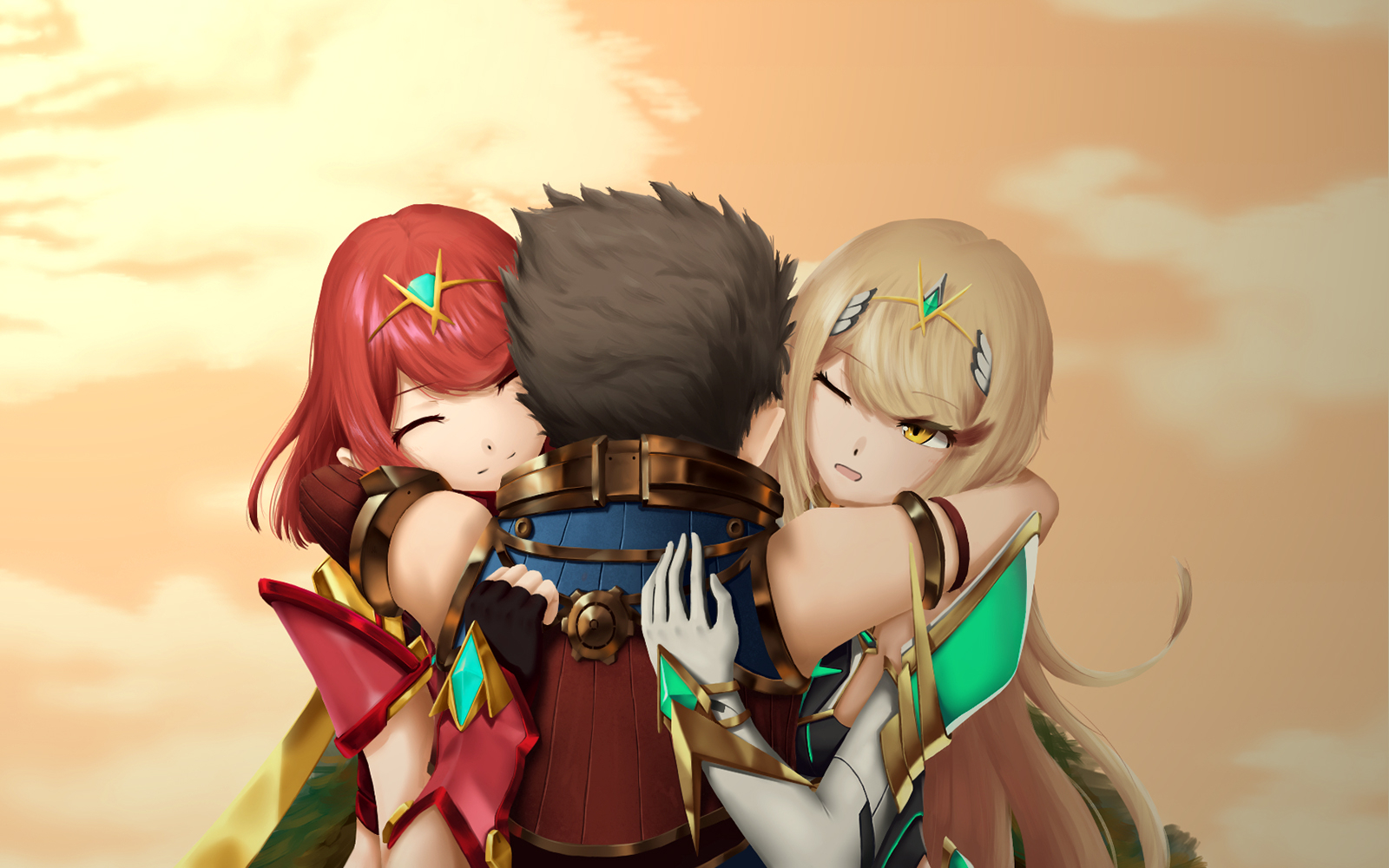 Source. pyra mythra and rex (xenoblade chronicles and 1 more) drawn by. dan...