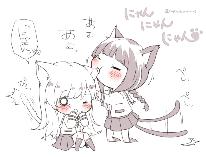 kitakami and ooi (kantai collection) drawn by mizu_bonbori