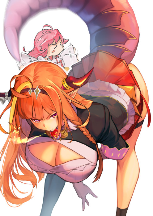 sakura miko and kiryu coco (hololive) drawn by hinoru_saikusa