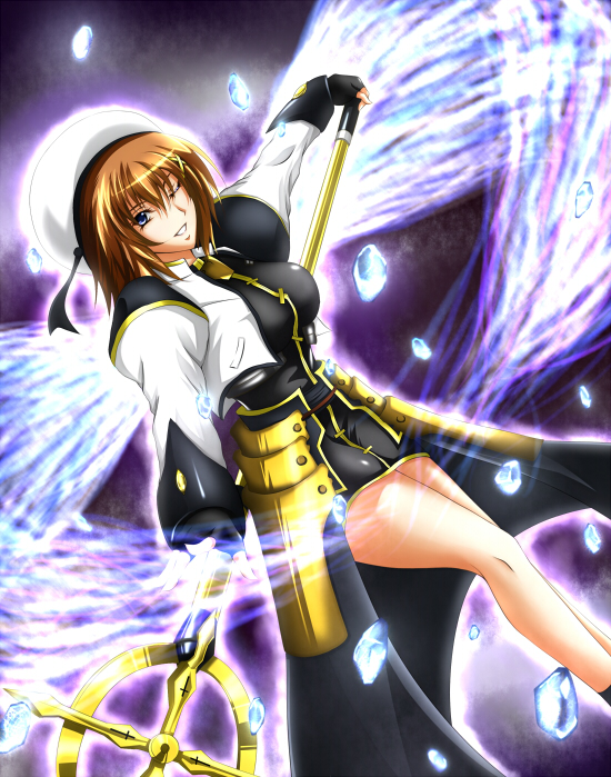 yagami hayate and schwertkreuz (lyrical nanoha and 3 more) drawn by kisaragi_ivi17