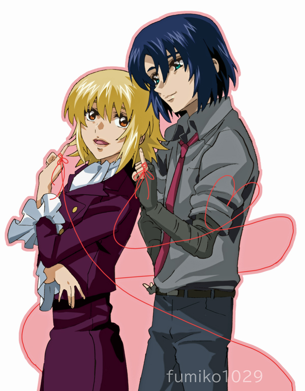 cagalli yula athha and athrun zala (gundam and 2 more) drawn by fumiko_(mesushi)