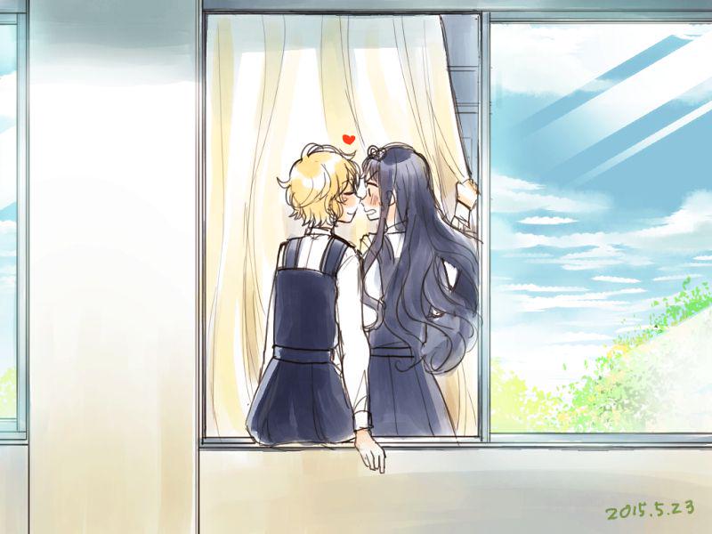 kurosawa yurine and shiramine ayaka (ano ko ni kiss to shirayuri wo) drawn by canno