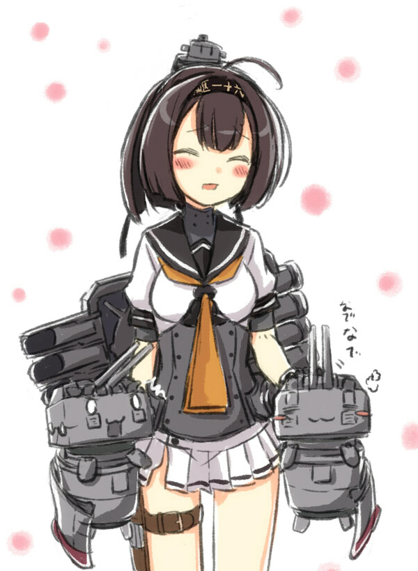 akizuki and chou-10cm-hou-chan (kantai collection) drawn by engiyoshi